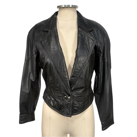 Vintage J. Elkins Alamo Umo 80s Retro Leather Jacket Size Small - Picture 1 of 10